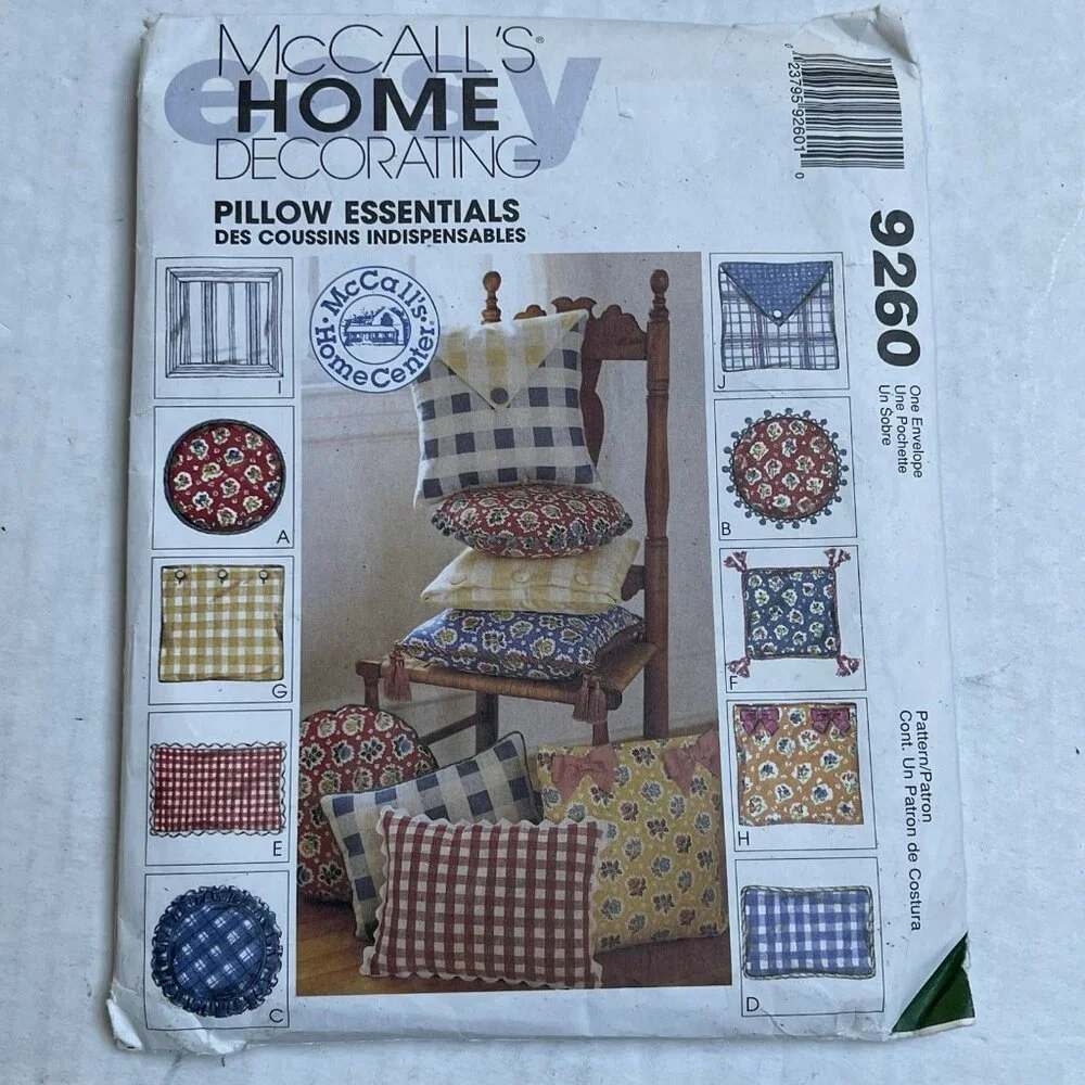 Lot Of 3 9260 8661 McCalls Pillows Decor‎ Sewing Patterns 8044 Simplicity